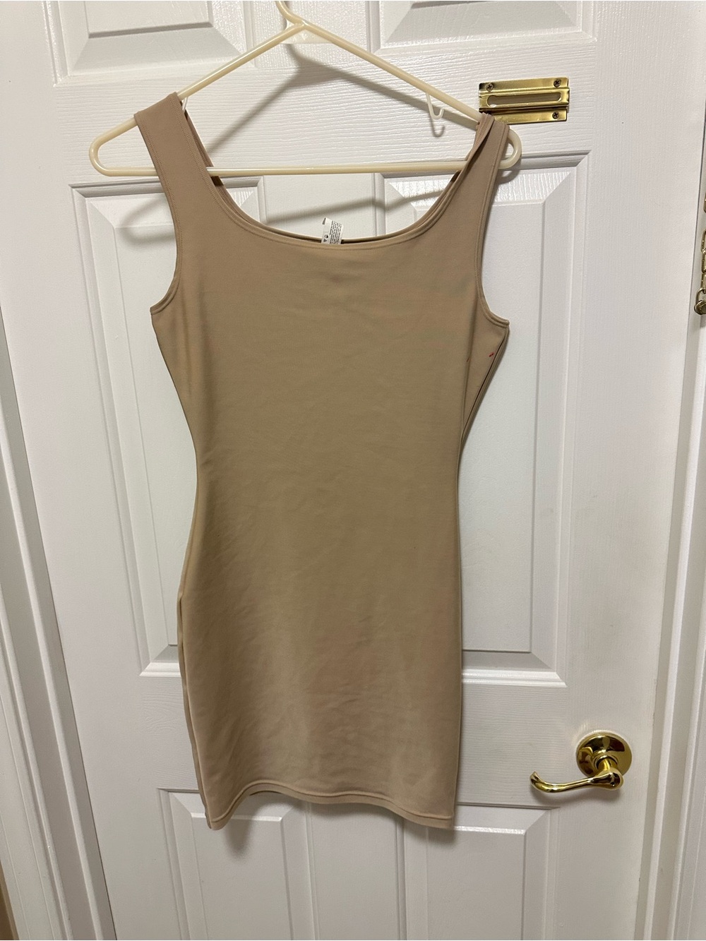 Cream/Tan Bodycon Tank Dress